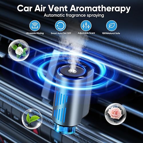 Diffuseur De Parfum Pour Voiture, Diffuseur De Parfum Intelligent Pour Voiture Avec 3 Parfums, Diffuseur D'arôme Pour Voiture Rechargeable Par USB Avec 3 Modes, Lumières Colorées - Poukt