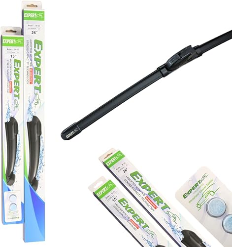 Essuie-Glace EXPERT – 2 Balai d’Essuie-Glace Avant Universel en Silicone – Anti-Pluie, Silencieux, Haute Performance – 2 Pastilles Nettoyantes Pare-Brise = 8L Offerts (45 + 70 cm) - Poukt