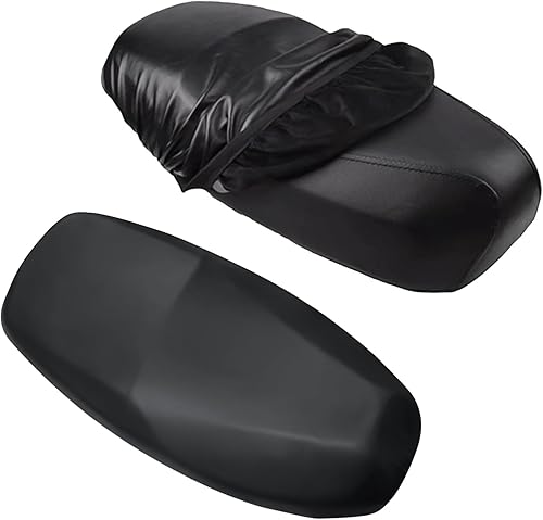 KaTiak 2 Pièces Housse Selle Moto,Housse de Selle Scooter Imperméable en Cuir, Housse de Selle Imperméable pour Moto Scooter(Noir - Poukt