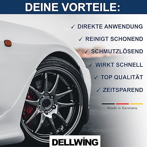 Dellwing - Nettoyant pour Jantes en Gel avec indicateur d’efficacité, 2,5 litres - Nettoyant pour Jantes sans Acide pour enlever sans Effort Les saletés tenaces - Poukt