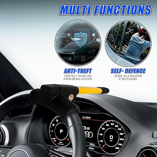 ZSGHRZ Canne Antivol Voiture Volant pour VW Volkswagen T-Roc Crossover R-Line Cabriolet, Antivol Volant Voiture, Canne Antivol Haute Visibilité - Barre Bloque Volant - Poukt