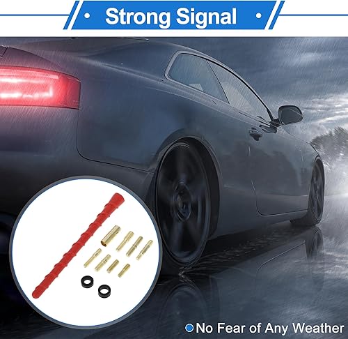 VekAuto Antenne De Signalisation pour Voiture, Antenne Avant Am/FM pour Gmc Sierra 1500-3500 en Matériau Caoutchouc Rouge - Poukt