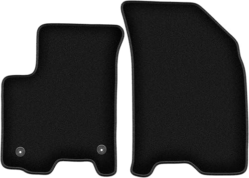 Wielganizator Tapis Avant sur Mesure en Velours pour Chevrolet Aveo I T200 / T250 (2002-2011) - Qualité : Basic | Ajustement précis, sous-Couche antidérapante, 2 pièces - Noir - Poukt