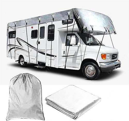 LFLIFENG Housse Camping Car Tissu Oxford 210D Bache Caravane Résistant Au Vent, à La Pluie Et à La Neige Accessoires De Camping-Car pour Caravanes,Grey-6.5m×3m - Poukt