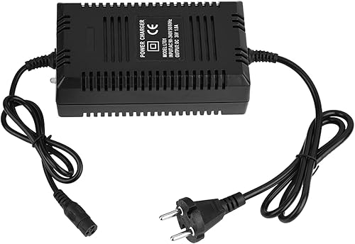 Ejoyous Chargeur de Chargeur 36V Charger, Chargeur 36V Batterie de Plomb pour Scooters électriques, Arrêt Automatique du Connecteur à 3 Broches à Pleine Charge (Prise UE) - Poukt