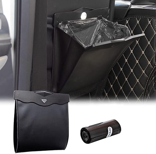 Suspendre poubelle voiture interieur(avec lumière LED), Poubelle de voiture à ouverture magnétique, Poubelle de voiture éclairée, collecteur de déchets pour les voitures, les cuisines et l'extérieur - Poukt