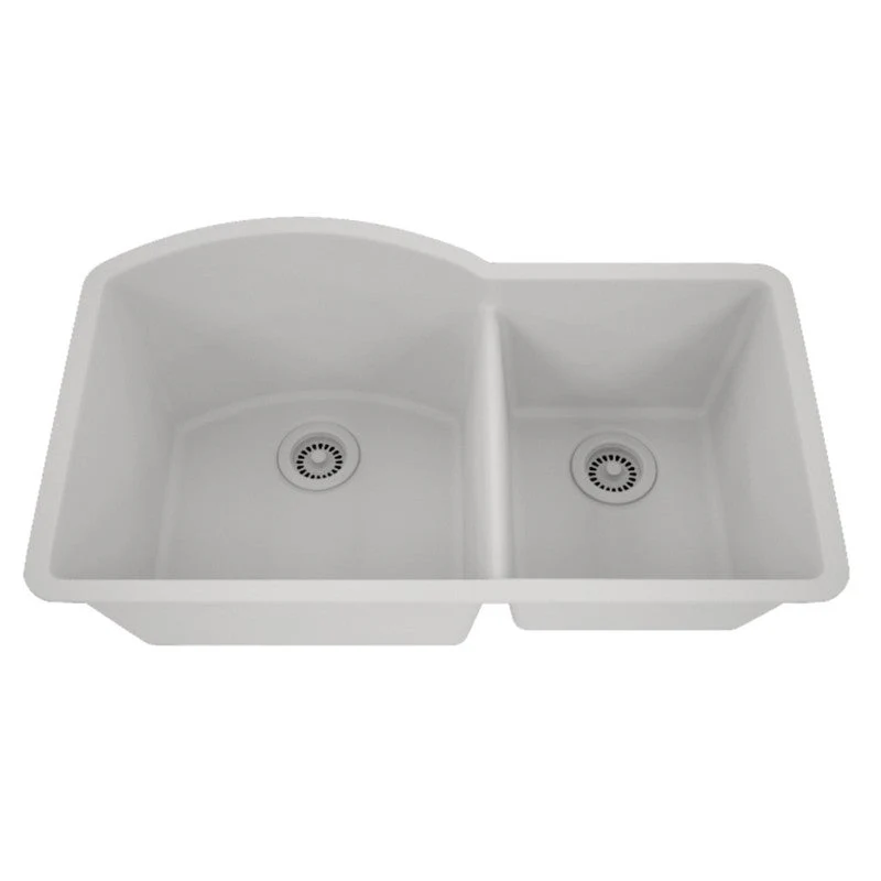 Dakota Sinks GSE-QC7030LD-BE Builders Elements Series 32 Inch Quartz Composite 70/30 Low Divide Double Bowl Undermount Kitchen Sink - Poukt