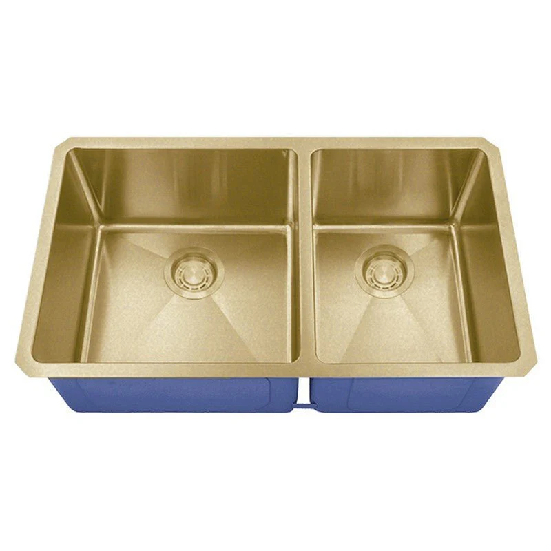 Dakota Sinks DSM-6040 Signature M-Series 32 Inch Micro Radius 60/40 Double Bowl Under-mount Kitchen Sink with Bottom Grid - Poukt