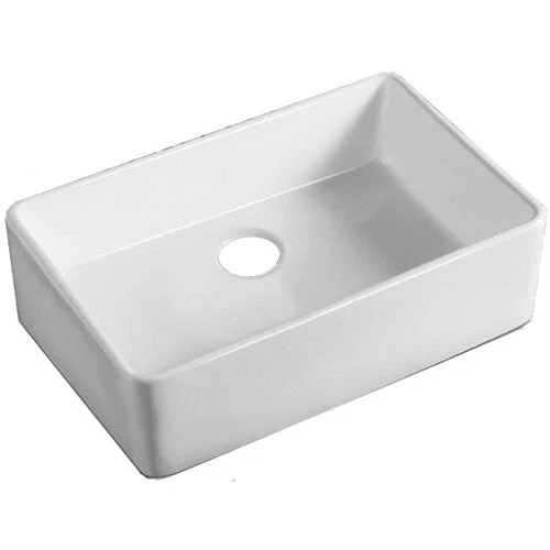 Dakota Sinks DSE-FCA2416 Signature Elements Series 23 7/8 Inch Fire Clay Single Bowl Reversible Apron Front Kitchen Sink - White - Poukt