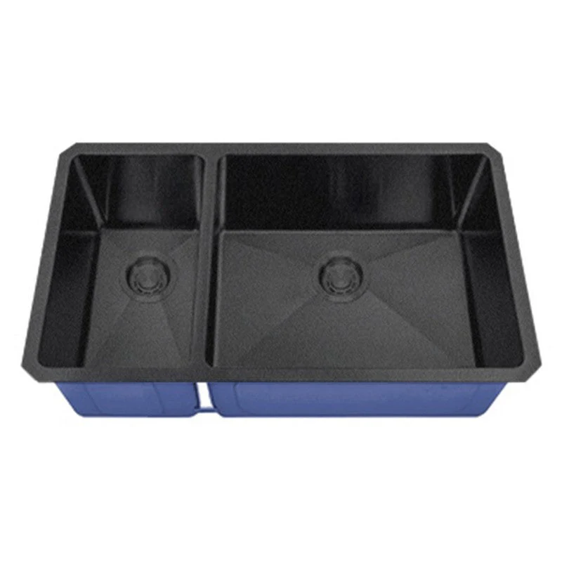Dakota Sinks DSM-3070 Signature M-Series 32 Inch Micro Radius 30/70 Double Bowl Undermount Kitchen Sink with Bottom Grid - Poukt