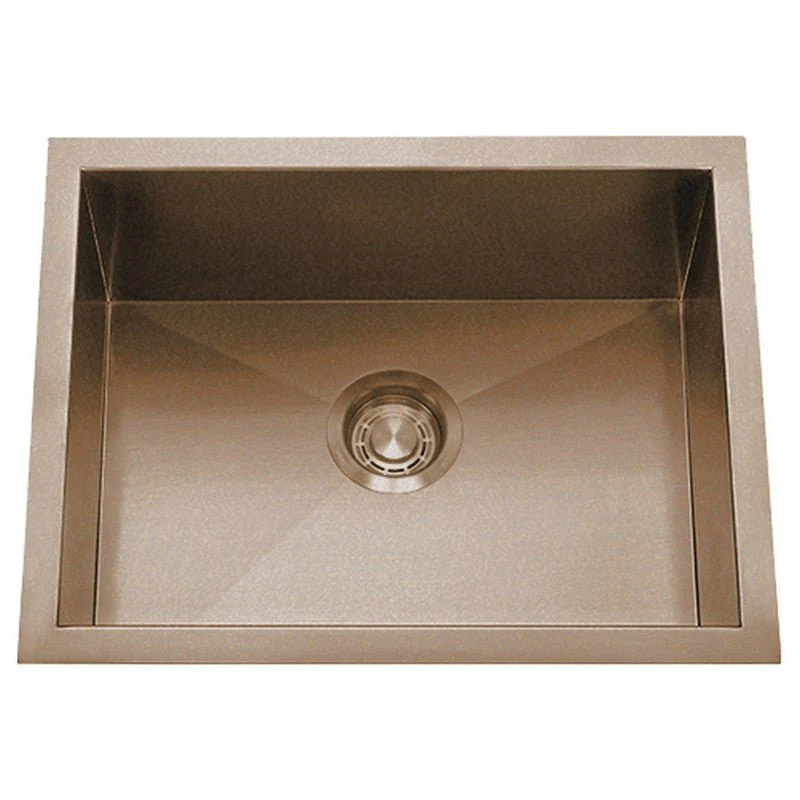 Dakota Sinks DSZ-2318 Signature Z-Series 23 Inch Zero Radius Single Bowl Undermount Stainless Steel Kitchen Sink with Bottom Grid - Poukt