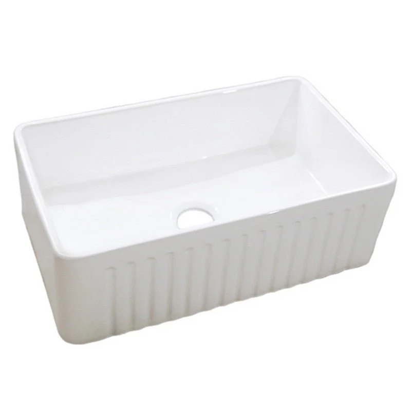 Dakota Sinks DSE-FCA3018S Signature Elements Series 30 1/8 Inch Fire Clay Single Bowl Reversible Apron Front Kitchen Sink - Poukt