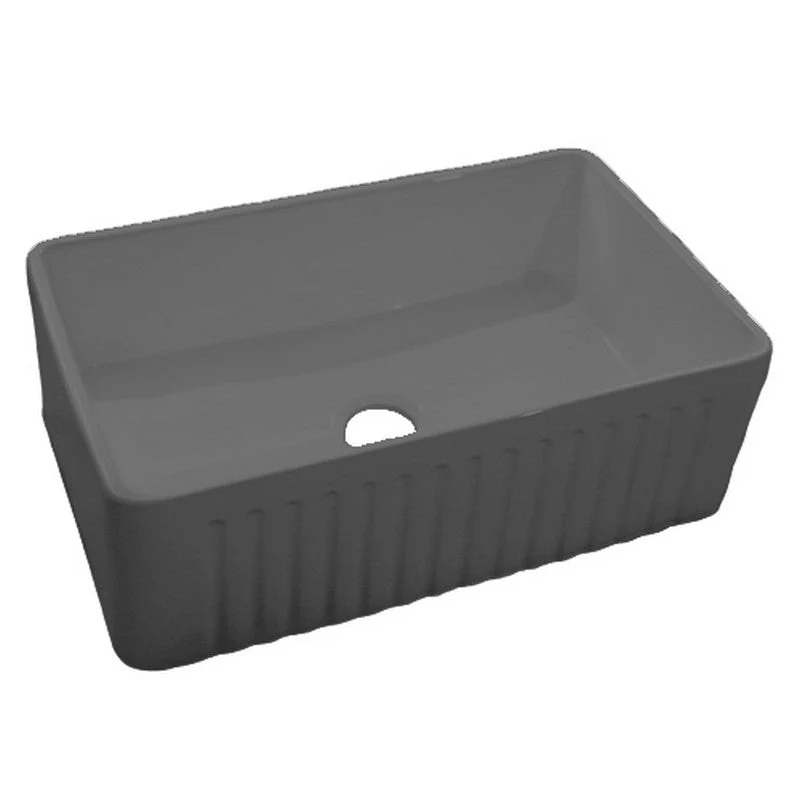 Dakota Sinks DSE-FCA3018S Signature Elements Series 30 1/8 Inch Fire Clay Single Bowl Reversible Apron Front Kitchen Sink - Poukt