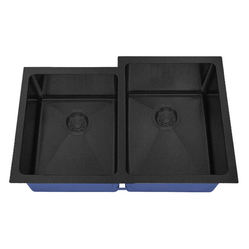 Dakota Sinks DSM-4060-1 Signature M-Series 30 3/4 Inch Micro Radius 40/60 Offset Double Bowl Undermount Kitchen Sink with Bottom Grid - Poukt