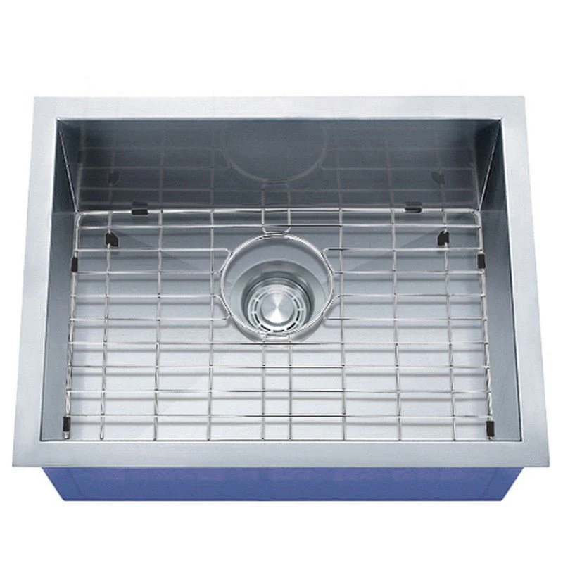 Dakota Sinks DSZ-2318 Signature Z-Series 23 Inch Zero Radius Single Bowl Undermount Stainless Steel Kitchen Sink with Bottom Grid - Poukt