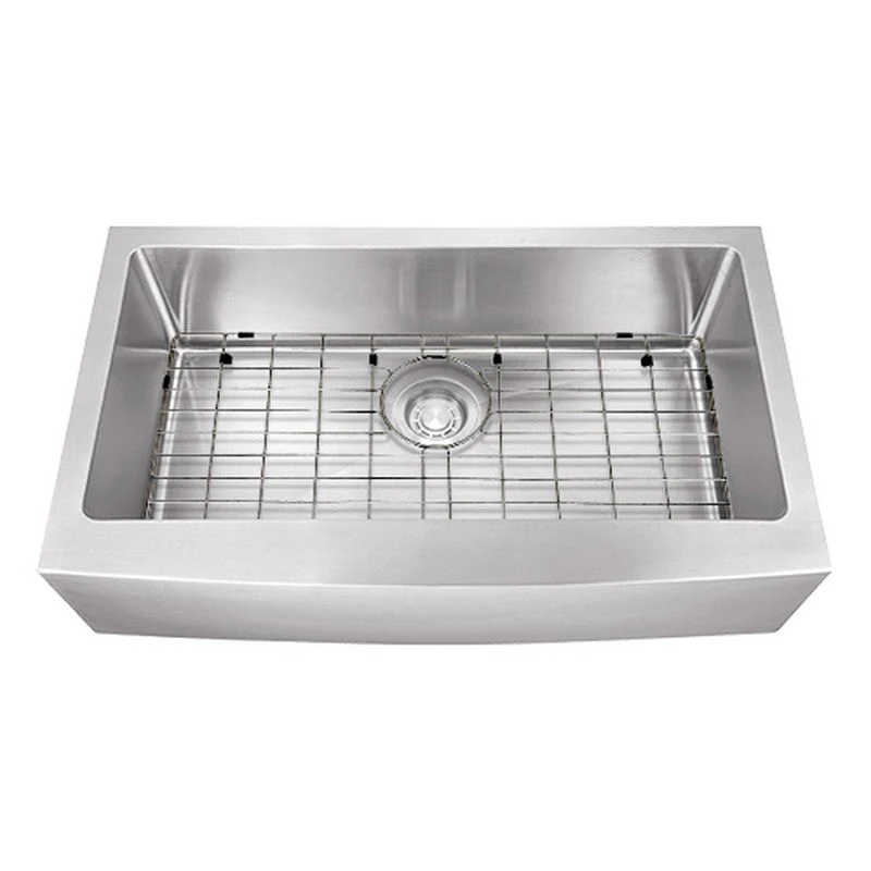 Dakota Sinks DSM-A3620 Signature M-Series 36 Inch Micro Radius Single Bowl Apron Front Kitchen Sink with Bottom Grid - Poukt