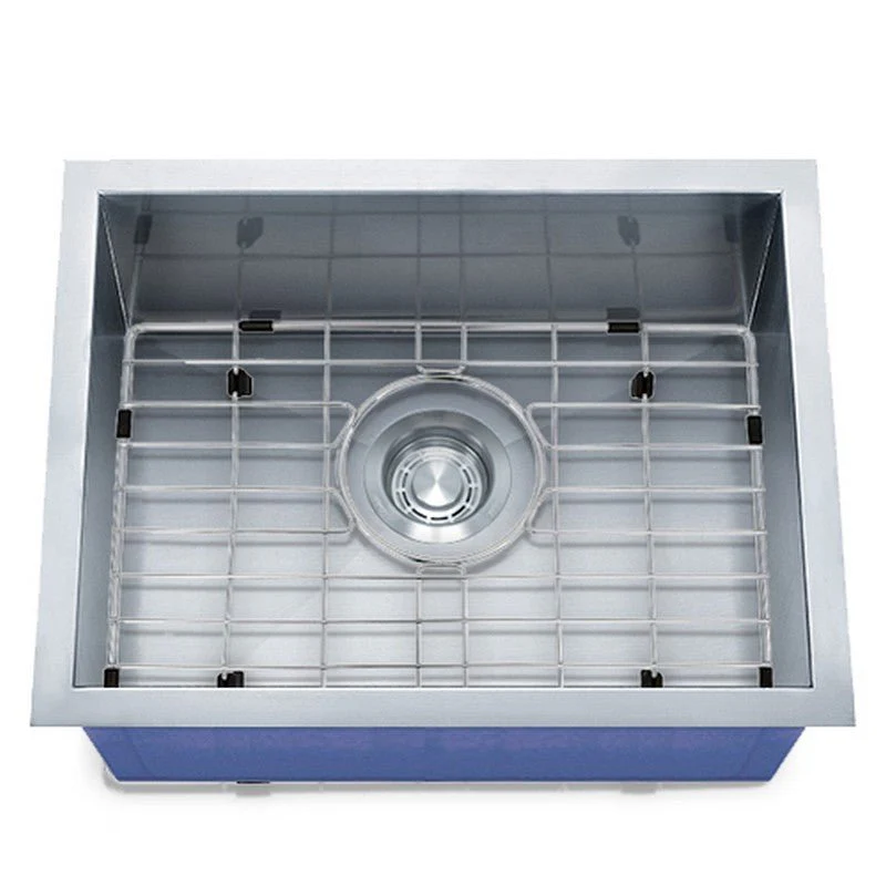 Dakota Sinks DSZ-1915 Signature Z-Series 19 Inch Zero Radius Single Bowl Undermount Stainless Steel Bar Sink with Bottom Grid - Poukt