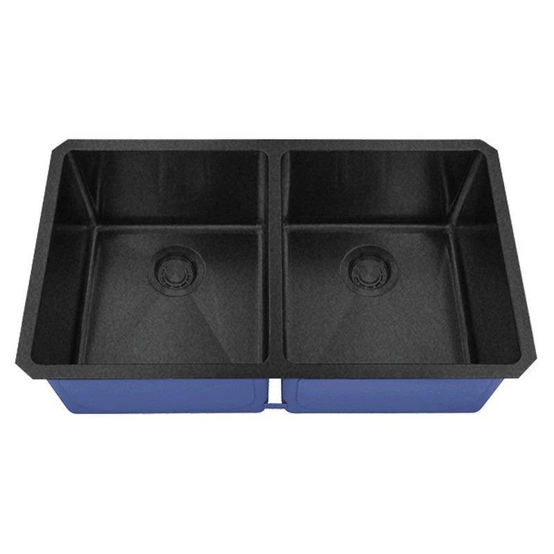Dakota Sinks DSM-5050 Signature M-Series 32 Inch Micro Radius 50/50 Double Bowl Undermount Kitchen Sink with Bottom Grid - Poukt
