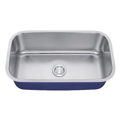 Dakota Sinks DSR-3218 Signature R-Series 31 1/2 Inch Standard Radius Single Bowl Undermount Stainless Steel Kitchen Sink with Bottom Grid - Satin Brushed Nickel - Poukt