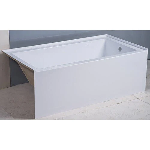 Dakota Sinks UST-ALLC01SNW Signature 60 x 30 Inch Alcove Rectangle Left Hand Drain Bathtub with Nested Tile Flange - White - Poukt