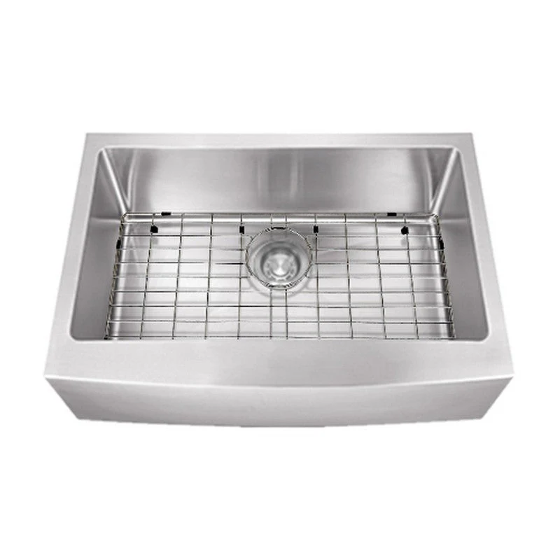 Dakota Sinks DSM-A3020 Signature M-Series 30 x 10 Inch Micro Radius Single Bowl Apron Front Kitchen Sink with Bottom Grid - Poukt