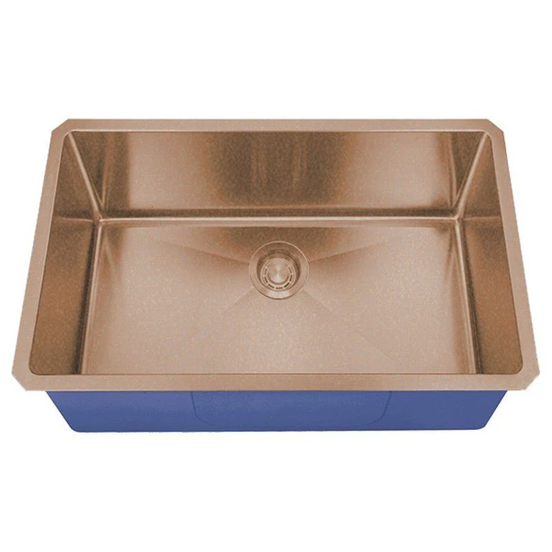 Dakota Sinks DSM-3018 Signature M-Series 30 Inch Micro Radius Single D-Bowl Undermount Kitchen Sink with Bottom Grid - Poukt