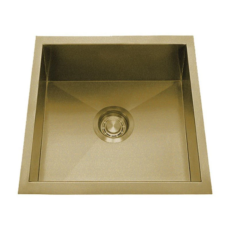 Dakota Sinks DSZ-1616 Signature Z-Series 16 Inch Zero Radius Single Bowl Undermount Stainless Steel Bar Sink with Bottom Grid - Poukt