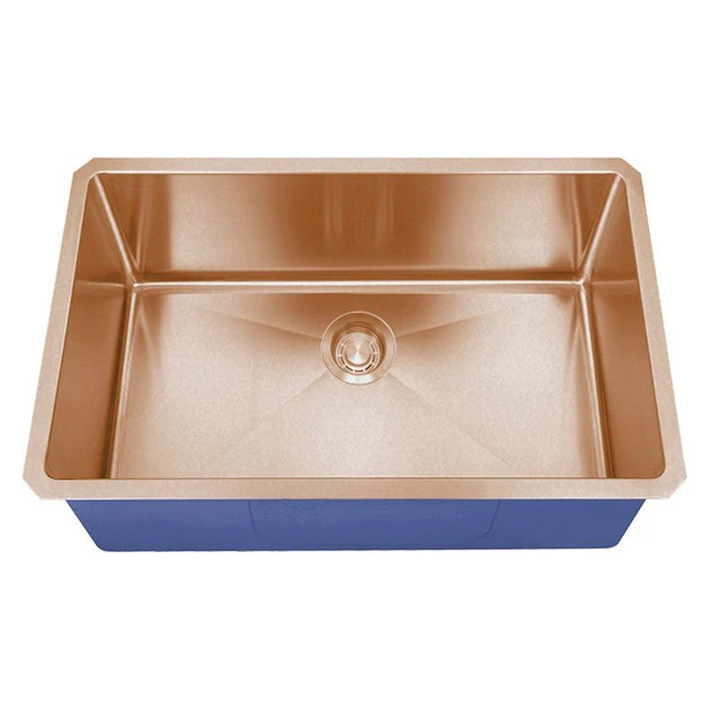 Dakota Sinks DSM-3218 Signature M-Series 32 Inch Micro Radius Single D-Bowl Undermount Kitchen Sink with Bottom Grid - Poukt
