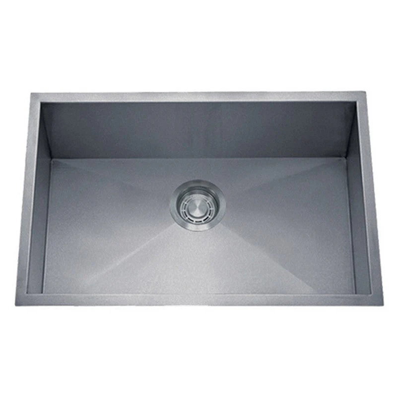 Dakota Sinks DSZ-2718 Signature Z-Series 27 Inch Zero Radius Single Bowl Undermount Stainless Steel Kitchen Sink with Bottom Grid - Poukt