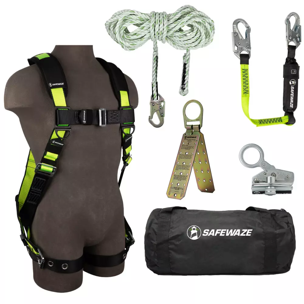 PRO Bag Roof Kit: FS185 Harness, FS700-50 VLL, FS1118-DC Grab, FS560-3 Lanyard, FS870 Anchor, FS8150 Bag - Poukt