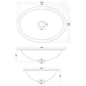 Dakota Sinks DSE-HCL1714 Signature Elements Series 19 Inch Single Bowl Under Mount Bathroom Sink - Handmade Copper - Poukt