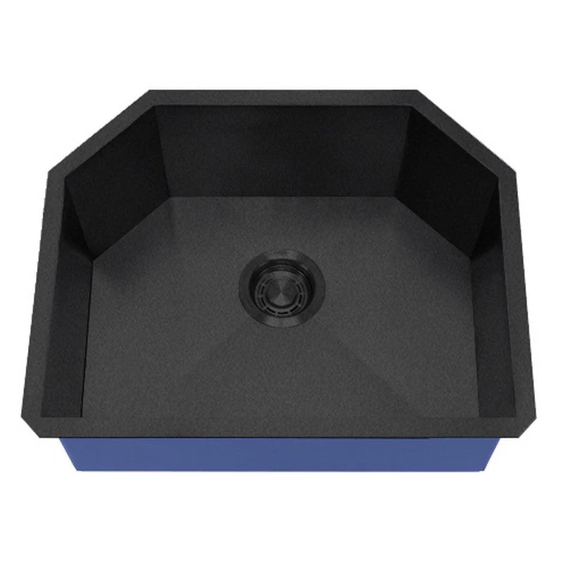 Dakota Sinks DSZ-2321 Signature Z-Series 23 Inch Zero Radius Single D-Bowl Undermount Stainless Steel Kitchen Sink with Bottom Grid - Poukt
