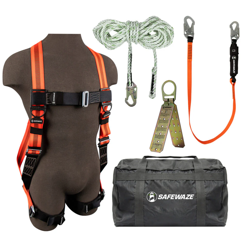 V-Line Bag Roof Kit: FS99280-E Harness, FS700-50GA VLL, FS88560-E Lanyard, FS870 Anchor, FS8175 Bag - Poukt