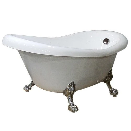 Dakota Sinks DST-CFOUC00BK Signature 66 1/8 x 31 1/8 Inch Free Standing Clawfoot Acrylic Bathtub with Chrome Feet - Poukt