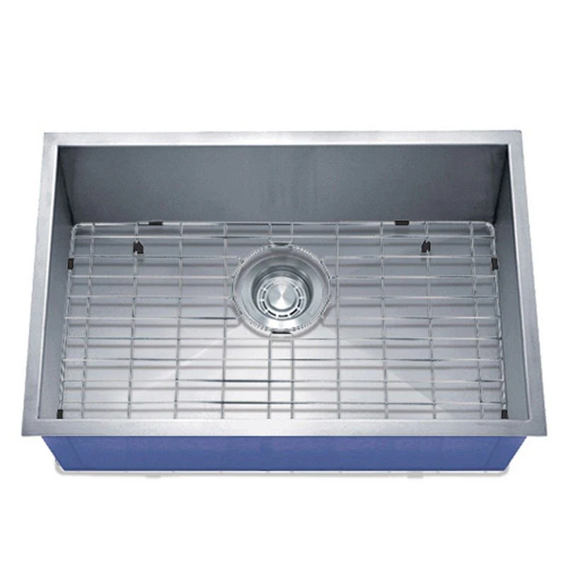 Dakota Sinks DSZ-2718 Signature Z-Series 27 Inch Zero Radius Single Bowl Undermount Stainless Steel Kitchen Sink with Bottom Grid - Poukt