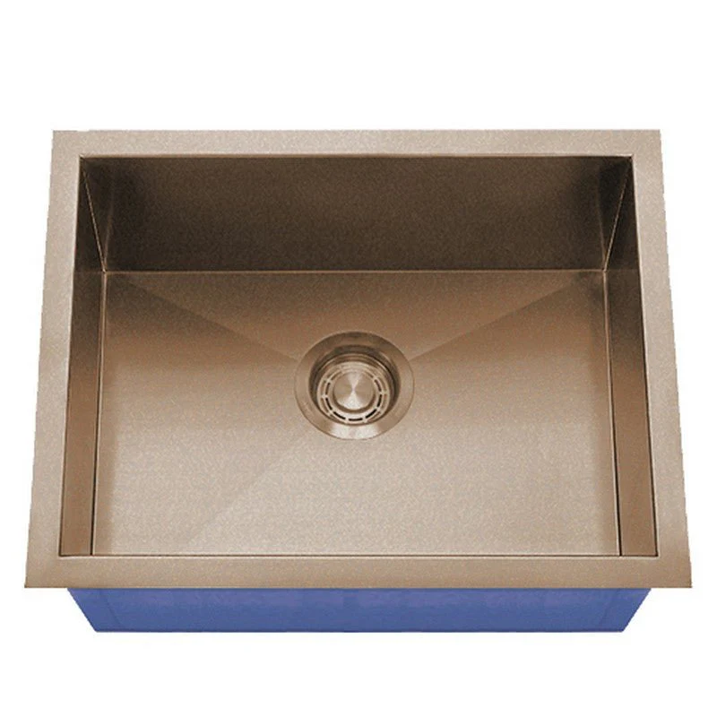 Dakota Sinks DSZ-1915 Signature Z-Series 19 Inch Zero Radius Single Bowl Undermount Stainless Steel Bar Sink with Bottom Grid - Poukt