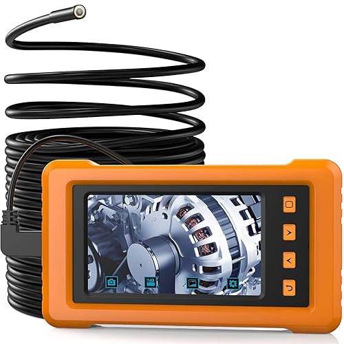 KZYEE Endoscope Industriel, Caméra D'inspection D'écran 4,3 Pouce 1080P HD câble Semi-Rigide 2800mAh Imperméable Caméra Inspection avec Carte TF 8GB & 6 LED - 10M - Poukt
