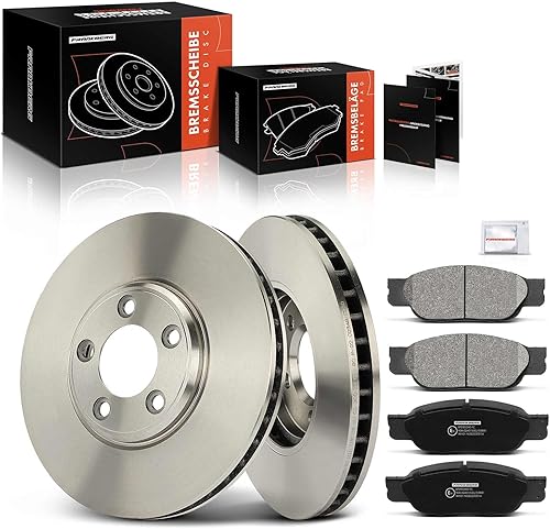 Frankberg Lot de 2 disques de frein, 4 plaquettes de frein avant, avec lubrifiant de frein, compatibles avec S-Type X200 2,5L-4,2L 1999-2007, remplace JLM20801 XR813324 - Poukt