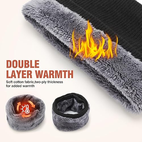 BARFULKER Écharpe tube en tricot pour femme et homme – cache-cou homme écharpe hiver femme cache-cou chaud polaire sport cache-cou thermique pour moto ski Snowboard Running - Poukt