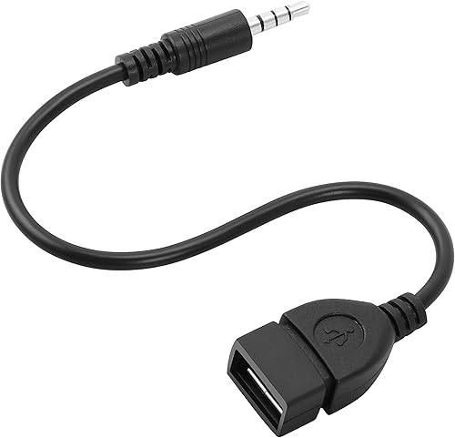 Retoo Jack Mâle 3,5 Mm vers Câble Adaptateur de Convertisseur de Câble o AUX Femelle USB, Car Adapter, Longueur 20 cm, De Convertisseur De Câble Audio pour Appareils avec Prise Audio AUX, Noir - Poukt