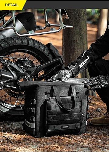 ENJOHOS Extensible Sacoche Moto Laterale 25-32L Sacoches Cavalières pour Moto Etanche Sac de Selle Motos Arriere Sac Bagagerie Motos avec Bandoulière pour Voyage Camping Extérieur (Noir-1 Pièce) - Poukt