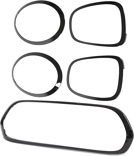 Garniture de Couverture de Calandre de Phare Arrière Noir Brillant, 5 Pièces, pour Mini F55 F56 F57 One S JCW 2014 + - Poukt