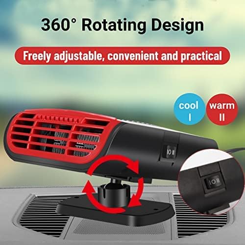 Showvigor Chauffage de Voiture, 12V 150W Chauffage De Ventilateur Voiture Portable 2 en 1, Chauffage Desembuage Voiture Dégivreurs pour Camping RV Voiture - Poukt