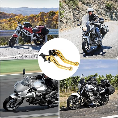 FTVOGUE Poignée de Levier de Frein, 1 Paire de Leviers de Frein d'embrayage de Moto en Alliage D'aluminium CNC Poignée de Levier de Frein de Moto Universelle Accessoires de Moto(Jaune) - Poukt