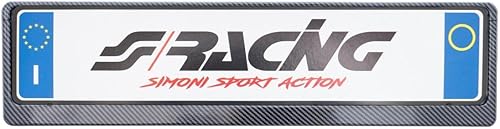 SIMONI RACING PTX/CL Support de Plaque d'immatriculation Universel arrière en Carbone, Noir - Poukt