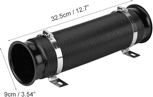Tuyau d'Admission d'Air Universel pour Voiture, Flexible Tuyau d'Admission Filtre à Air Tuyau Tuyau d'Expansion Avec 2 Supports de Montage Tuyau d'Air de Moteur 76mm 3 'Extensible à 80cm - Poukt