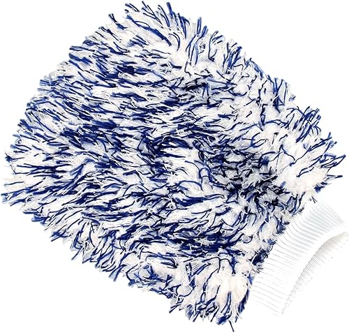 wilcractk Gant Microfibre Voiture, Gant de Lavage Double Face Longue Pile, Ultra Absorbant, Doux et Résistant, 25x18 cm Nettoyage Efficace pour Voiture, Moto, Vélo et Plus(Azur) - Poukt
