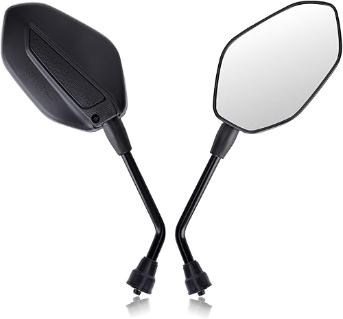 Cretassion Lot de 2 rétroviseurs de moto - Certifiés E9 - Pivotants - M8 - Compatible avec scooter, scooter, ATV, cyclomoteur, dikt-bike - Poukt