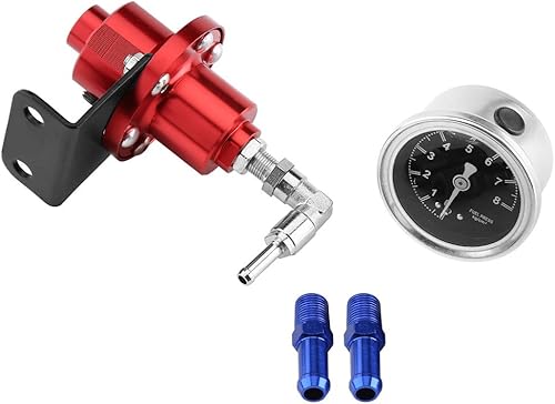 Régulateur de pression de carburant | Régulateur de pression de carburant réglable universel en alu um FPR avec manomètre pour voiture Auto(rouge) regulateur pression carburant régulateur pression es - Poukt