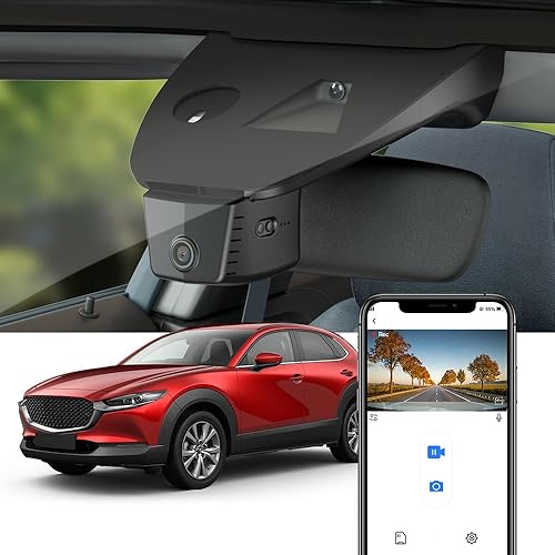 Fitcamx Dashcam 4K Compatible avec Mazda CX-30 (European Version) 2023-2025, OEM Caméra de Voiture 2160P Video WiFi, G-Senseur, Enregistrement en Boucle, WDR Dashcam Voiture, Plug & Play, Carte 64Go - Poukt